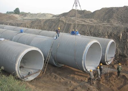 Laying Prestressed Concrete Pipes