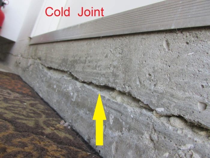 Cold Joint in Concrete and Methods of Treatment