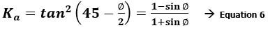 rankine pressure surcharge coefficient calculations