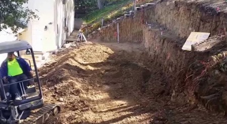 Excavation Work for Concrete Block Retaining walls