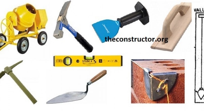 40 Construction Tools List With Images For Building Construction