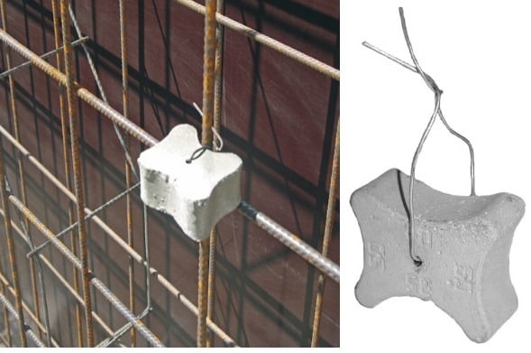Steel wire used to tie concrete cuboids with steel bras